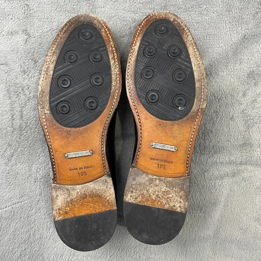 Brooks Brothers Penny Loafers Mens 10.5 Golden Fleece Burgundy Leather Italy